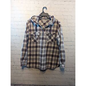 Carhartt button-down hooded plaid shirt xl
